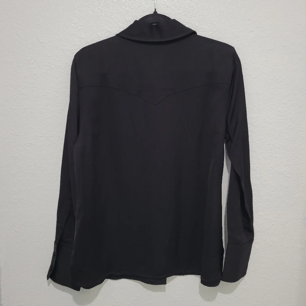 Madewell Western Shirt Linen Blend Size 8 Black NWT NT505 - Picture 5 of 8